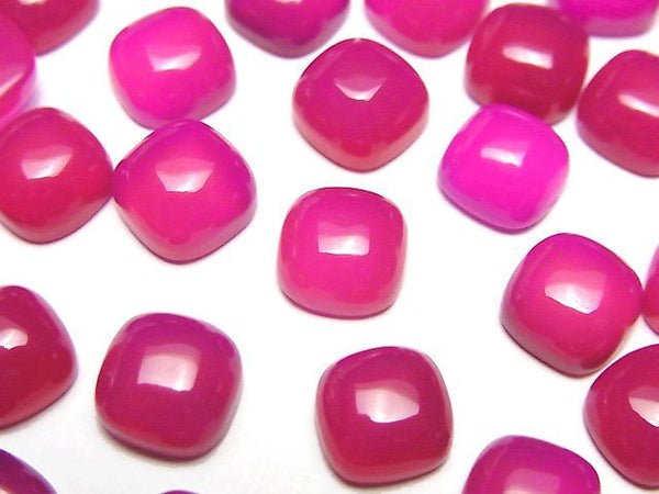 [Video] Fuchsia Pink Chalcedony AAA Square Cabochon 8x8mm 3pcs