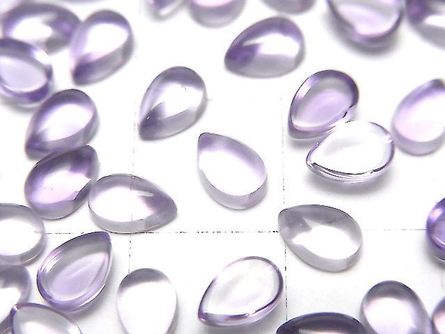 [Video]High Quality Amethyst AAA Pear Shape Cabochon 6x4mm 5pcs