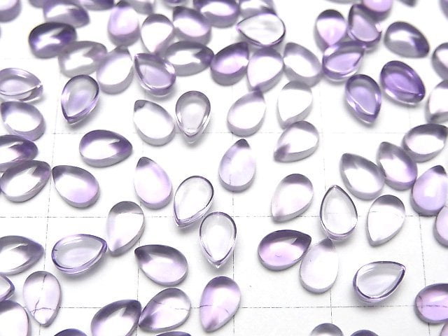 [Video]High Quality Amethyst AAA Pear Shape Cabochon 6x4mm 5pcs