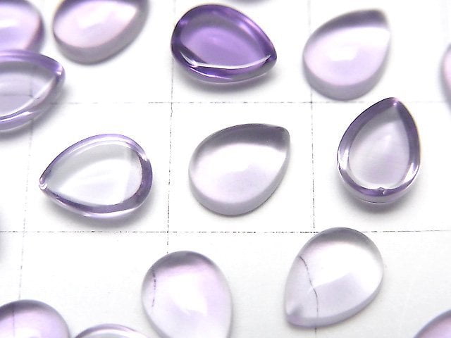 [Video]High Quality Amethyst AAA Pear Shape Cabochon 8x6mm 5pcs