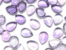 [Video]High Quality Amethyst AAA Pear Shape Cabochon 8x6mm 5pcs