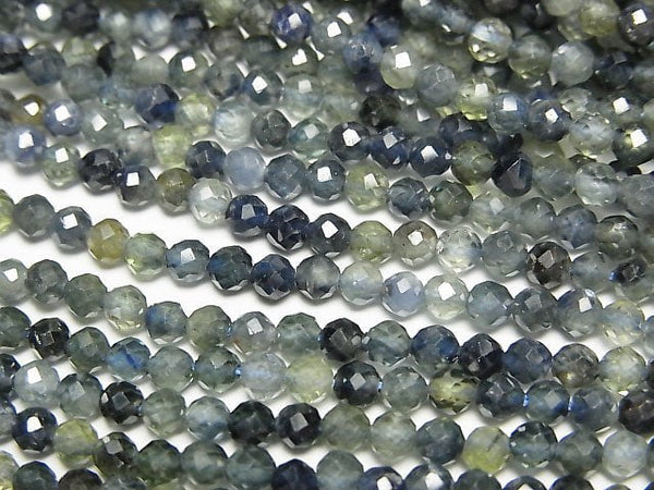 [Video]High Quality! Australian Sapphire AA++ Faceted Round 3mm half or 1strand beads (aprx.7inch/17cm)