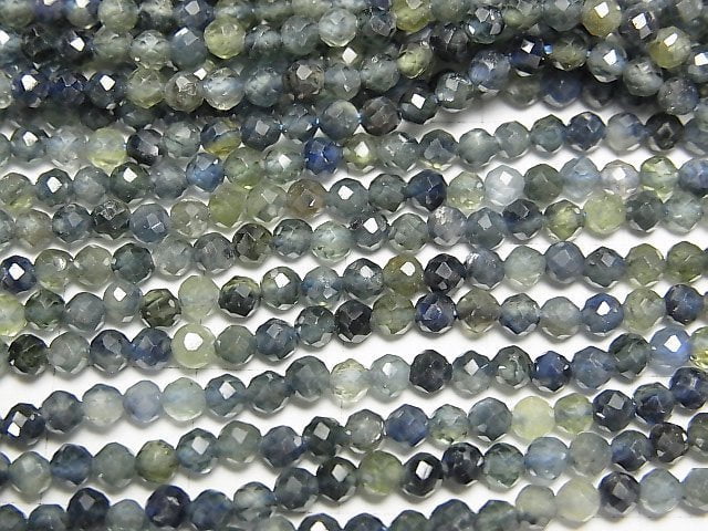 [Video]High Quality! Australian Sapphire AA++ Faceted Round 3mm half or 1strand beads (aprx.7inch/17cm)