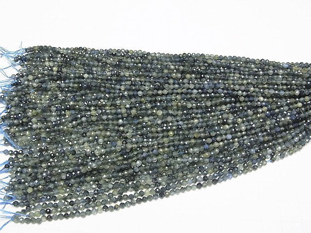 [Video]High Quality! Australian Sapphire AA++ Faceted Round 3mm half or 1strand beads (aprx.7inch/17cm)