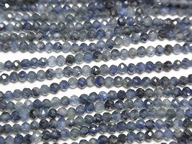 [Video]High Quality! Australian Sapphire AA++ Faceted Round 2mm 1strand beads (aprx.7inch/17cm)