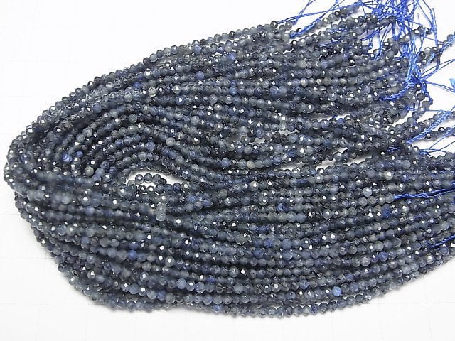 [Video]High Quality! Australian Sapphire AA++ Faceted Round 2mm 1strand beads (aprx.7inch/17cm)