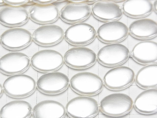 [Video]Shell Pearl White Oval 11x8x2.5mm 1strand beads (aprx.15inch/38cm)