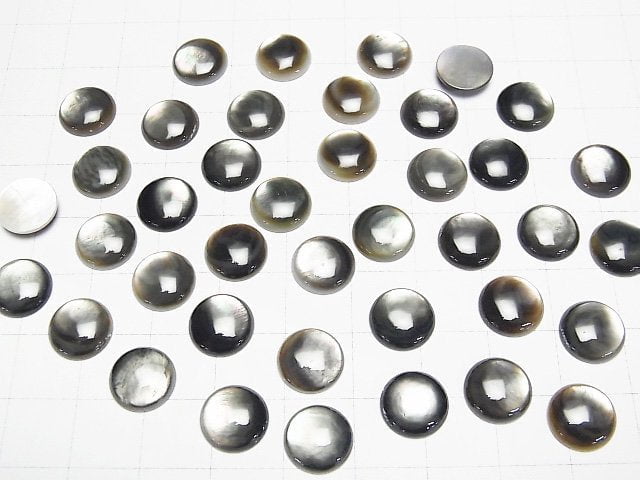 [Video] High Quality Black Shell (Black-lip Oyster) Round Cabochon 10x10mm 5pcs