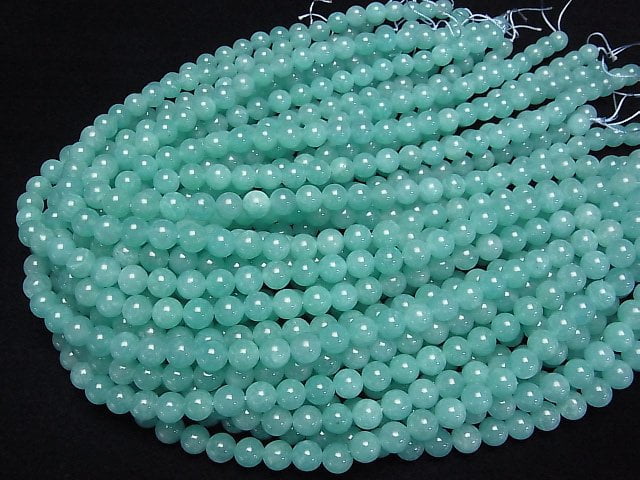 [Video] Mozambique Amazonite AA++ Round 8mm half or 1strand beads (aprx.15inch/36cm)