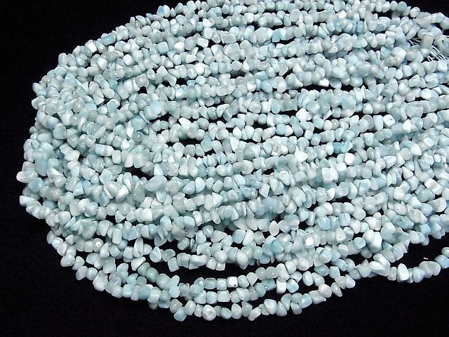 [Video]Larimar Pectolite AA++ Chips (Small Nugget) 1strand beads (aprx.15inch/38cm)