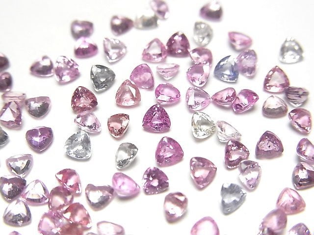 [Video]High Quality Pink Sapphire AAA Loose stone Triangle Faceted 3x3mm 5pcs