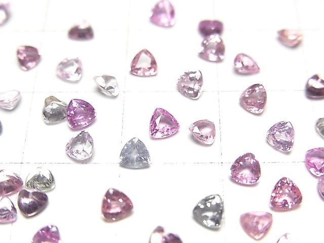 [Video]High Quality Pink Sapphire AAA Loose stone Triangle Faceted 3x3mm 5pcs