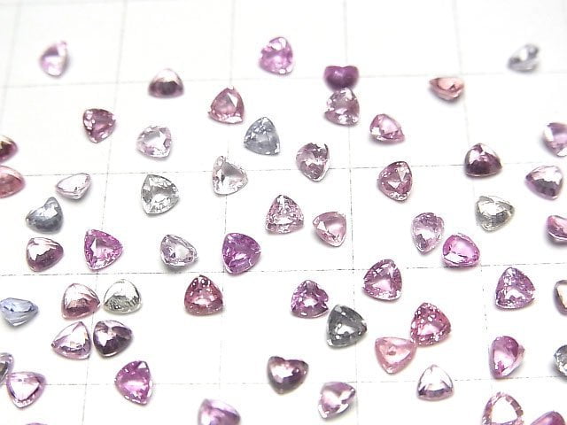 [Video]High Quality Pink Sapphire AAA Loose stone Triangle Faceted 3x3mm 5pcs