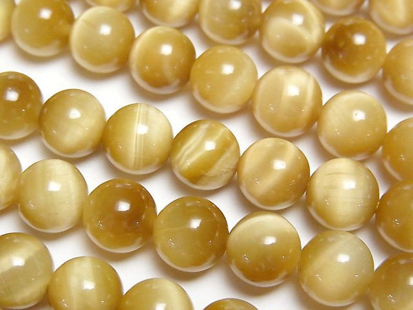 [Video] Golden Tiger's Eye AAA- Round 8.5mm half or 1strand beads (aprx.15inch/36cm)