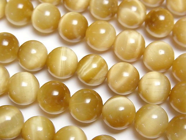 [Video] Golden Tiger's Eye AAA- Round 8.5mm half or 1strand beads (aprx.15inch/36cm)