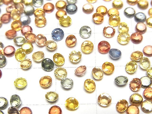 [Video]High Quality Multicolor Sapphire AAA Loose Stone Round Faceted 3.25x3.25mm 5pcs