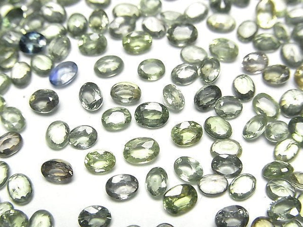 [Video]High Quality Green Sapphire AAA Loose stone Oval Faceted 4x3mm 3pcs