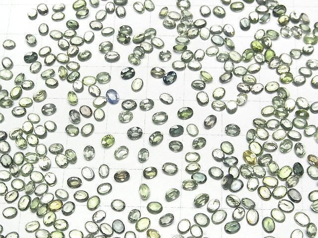 [Video]High Quality Green Sapphire AAA Loose stone Oval Faceted 4x3mm 3pcs