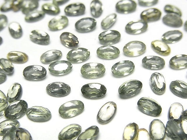 [Video]High Quality Green Sapphire AAA Loose stone Oval Faceted 5x3mm 3pcs