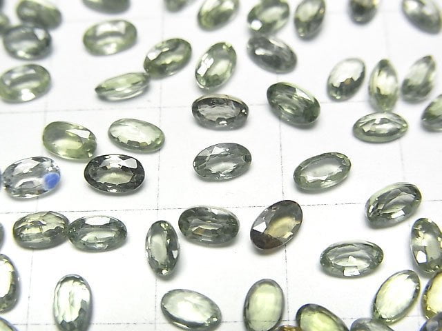 [Video]High Quality Green Sapphire AAA Loose stone Oval Faceted 5x3mm 3pcs