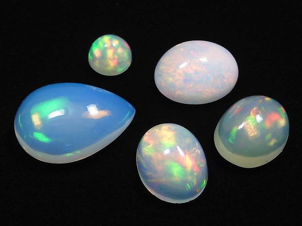 [Video][One of a kind] High Quality Ethiopian Opal AAA Cabochon 5pcs Set NO.240