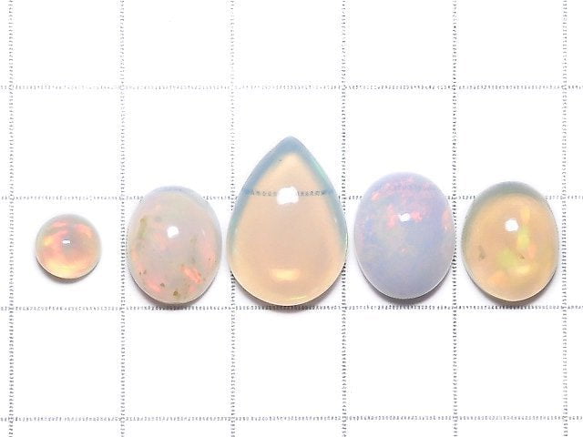 [Video][One of a kind] High Quality Ethiopian Opal AAA Cabochon 5pcs Set NO.240