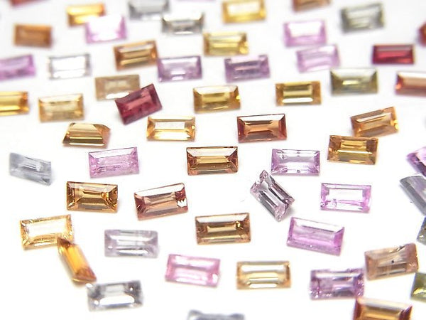 [Video]High Quality Multicolor Sapphire AAA Loose Stone Rectangle Faceted 4x2mm 5pcs