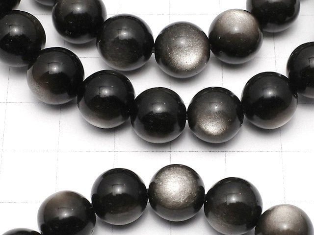 [Video] Silver Obsidian AAA Round 10mm Bracelet