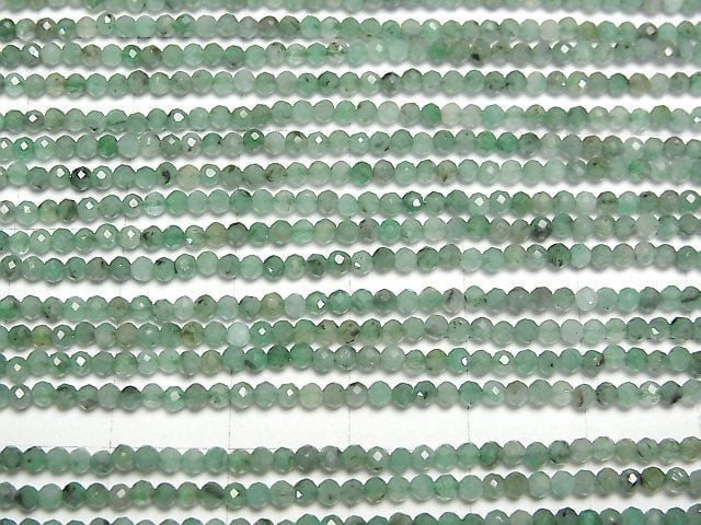 [Video]High Quality! Brazilian Emerald AA++ Faceted Round 2mm half or 1strand beads (aprx.15inch/38cm)