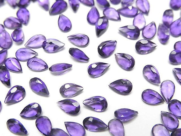 [Video]High Quality Amethyst AAA- Loose stone Pear Shape Faceted 5x3mm10pcs