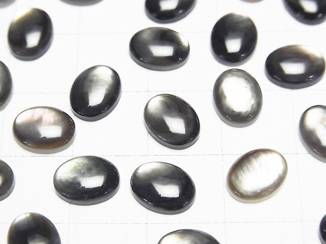 [Video] High Quality Black Shell (Black-lip Oyster) Oval Cabochon 9x7mm 5pcs