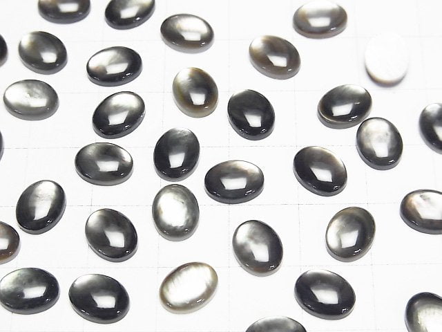 [Video] High Quality Black Shell (Black-lip Oyster) Oval Cabochon 9x7mm 5pcs