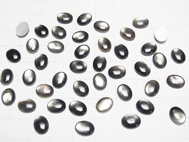 [Video] High Quality Black Shell (Black-lip Oyster) Oval Cabochon 9x7mm 5pcs