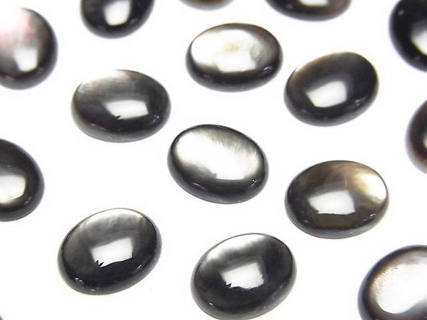 [Video] High Quality Black Shell (Black-lip Oyster) Oval Cabochon 10x8mm 4pcs