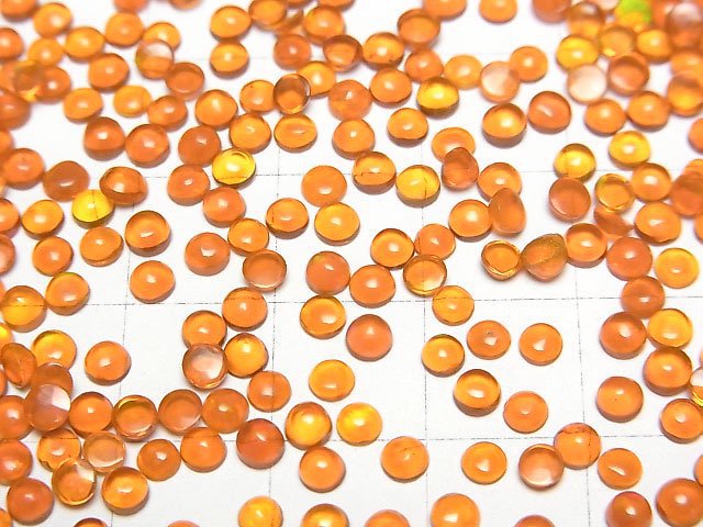 [Video] Orange color Opal Round Cabochon 3x3mm 10pcs