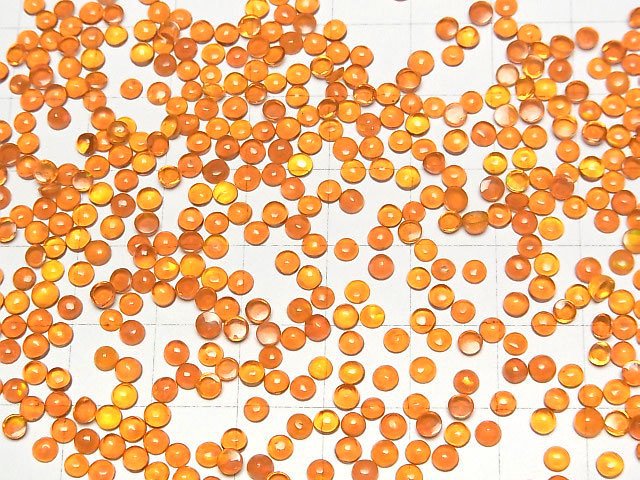 [Video] Orange color Opal Round Cabochon 3x3mm 10pcs