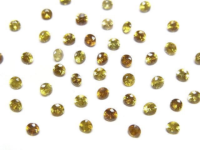 [Video]High Quality Demantoid Garnet AAA Loose Stone Round Faceted 2.5x2.5mm [Yellow] 2pcs