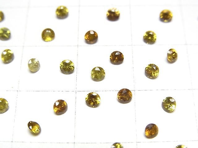 [Video]High Quality Demantoid Garnet AAA Loose Stone Round Faceted 2.5x2.5mm [Yellow] 2pcs