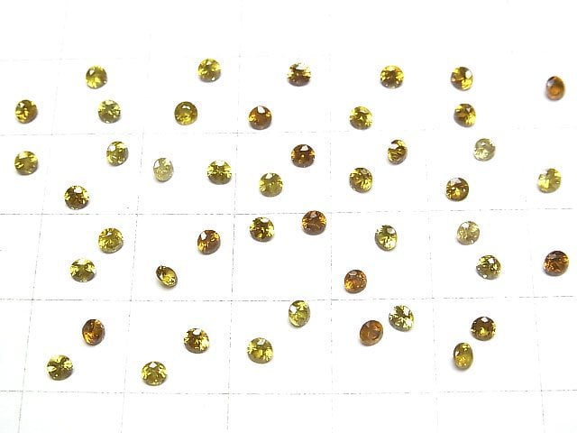 [Video]High Quality Demantoid Garnet AAA Loose Stone Round Faceted 2.5x2.5mm [Yellow] 2pcs