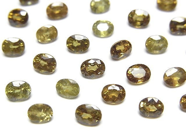 [Video]High Quality Demantoid Garnet AAA Loose stone Oval Faceted 5x4mm [Yellow] 1pc