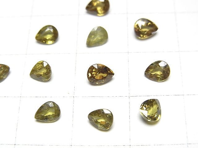 [Video]High Quality Demantoid Garnet AAA Loose stone Pear Shape Faceted 5x4mm [Yellow] 1pc