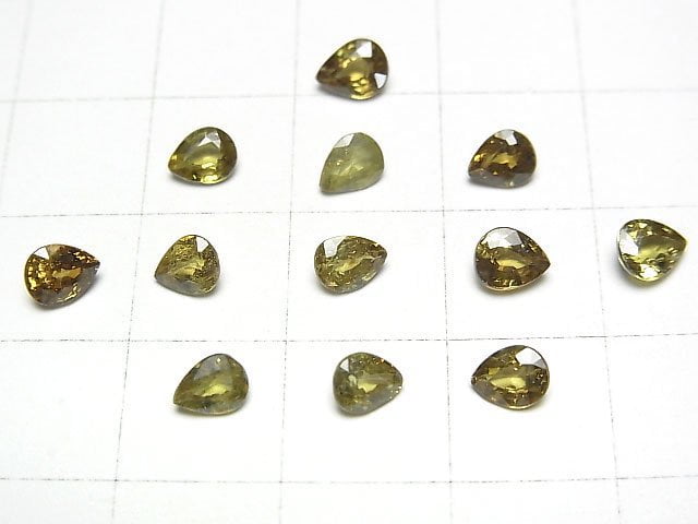 [Video]High Quality Demantoid Garnet AAA Loose stone Pear Shape Faceted 5x4mm [Yellow] 1pc