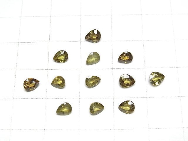 [Video]High Quality Demantoid Garnet AAA Loose stone Pear Shape Faceted 5x4mm [Yellow] 1pc