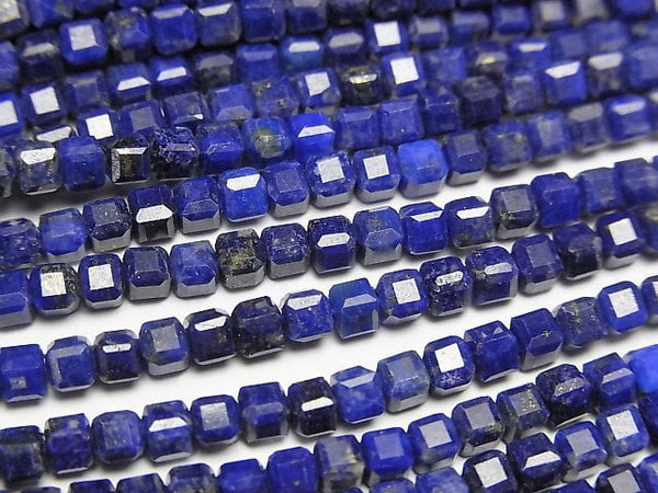 [Video] High Quality! Lapislazuli AA++ Cube Shape 2.5x2.5x2.5mm 1strand beads (aprx.15inch/37cm)