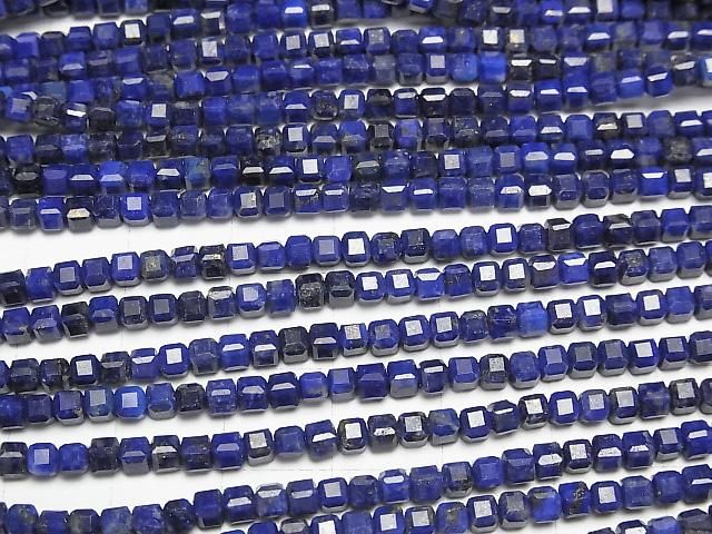 [Video] High Quality! Lapislazuli AA++ Cube Shape 2x2x2mm 1strand beads (aprx.15inch/37cm)