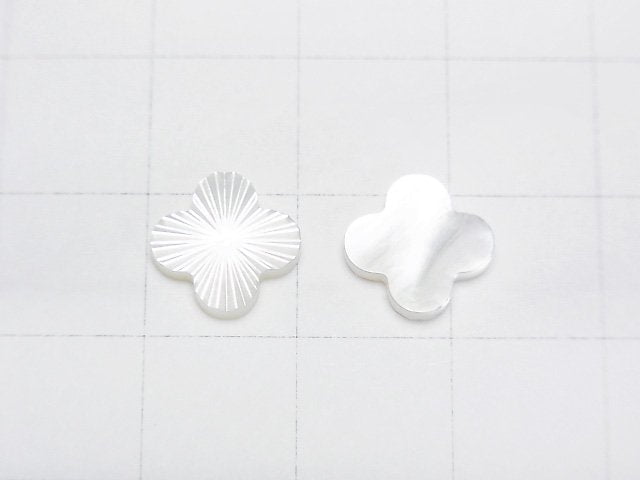 [Video] High Quality White Shell (Silver-lip Oyster) AAA Flower Motif (Faceted) 10x10x2mm 1pc