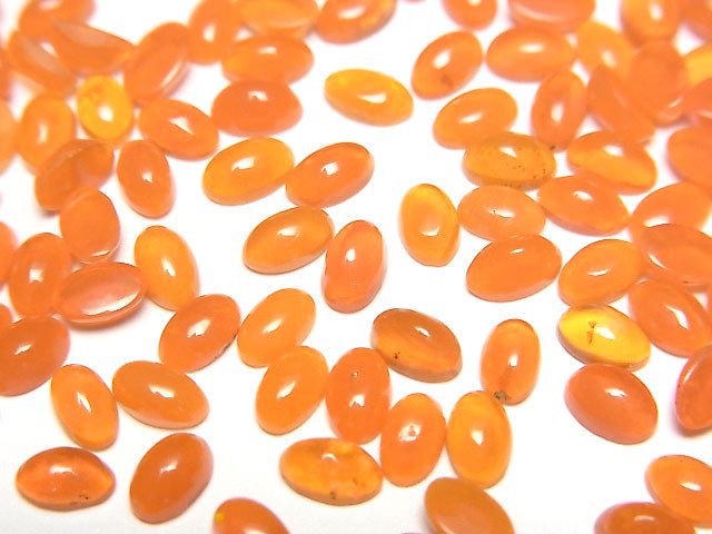 [Video] Orange color Opal Oval Cabochon 5x3mm 10pcs