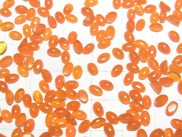 [Video] Orange color Opal Oval Cabochon 5x3mm 10pcs