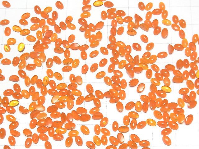 [Video] Orange color Opal Oval Cabochon 5x3mm 10pcs