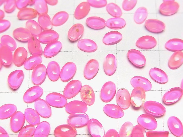 [Video] Pink color Opal Oval Cabochon 5x3mm 10pcs